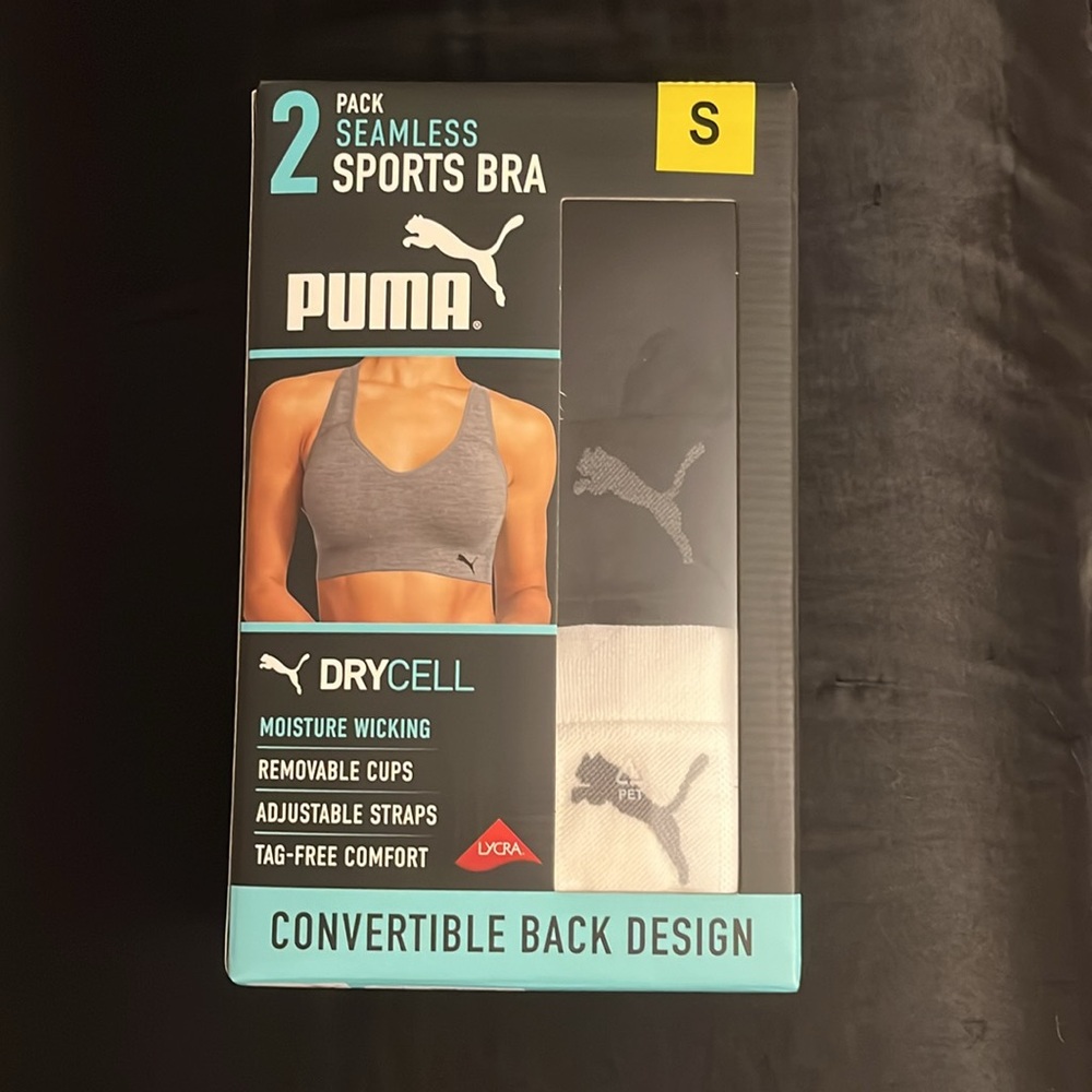 Puma sports bra Small 2 pk black / white New